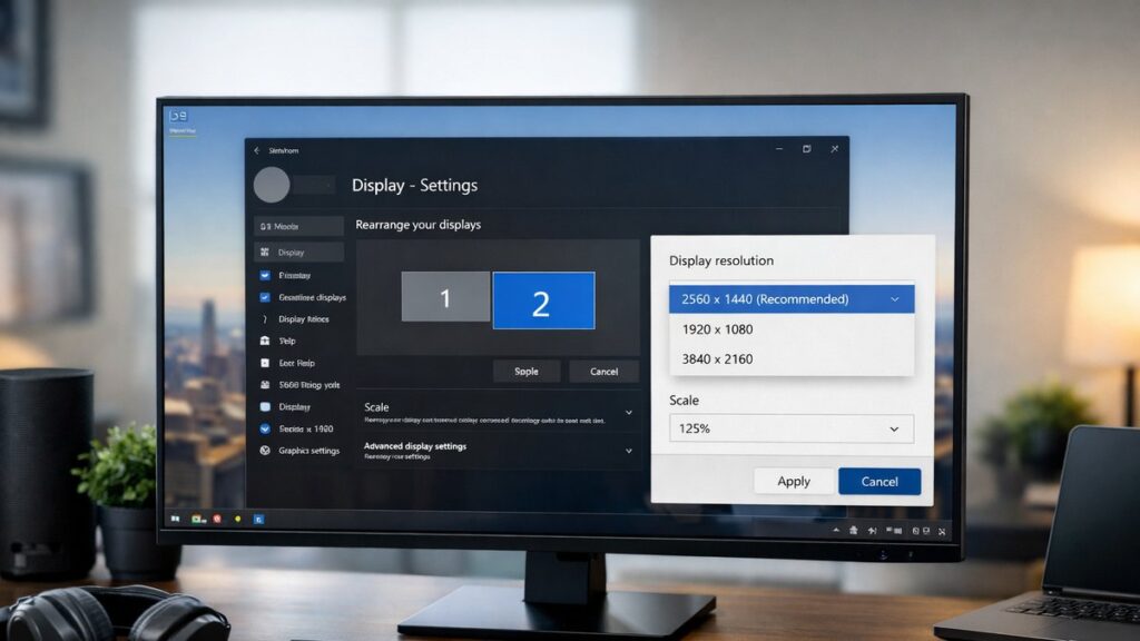 Configurar monitor 2K en Windows: resolución y ajustes